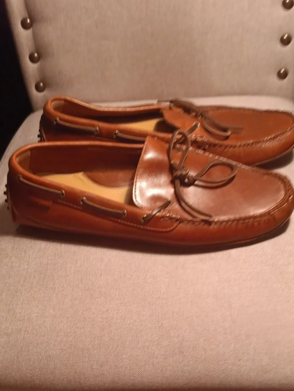 Cole Haan Men’s Tan Brown Leather Driving Shoes